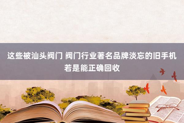 这些被汕头阀门 阀门行业著名品牌淡忘的旧手机若是能正确回收